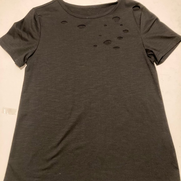SALE 4 for $15 Black distressed tee - Picture 1 of 2